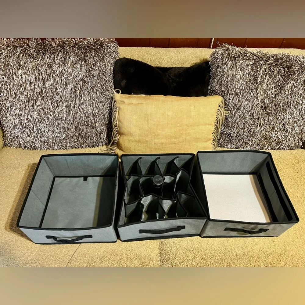 GRAY/BLACK STORAGE ORGANIZER CUBBY SET (VARIOUS SIZES) (GREAT FOR RESELLERS)